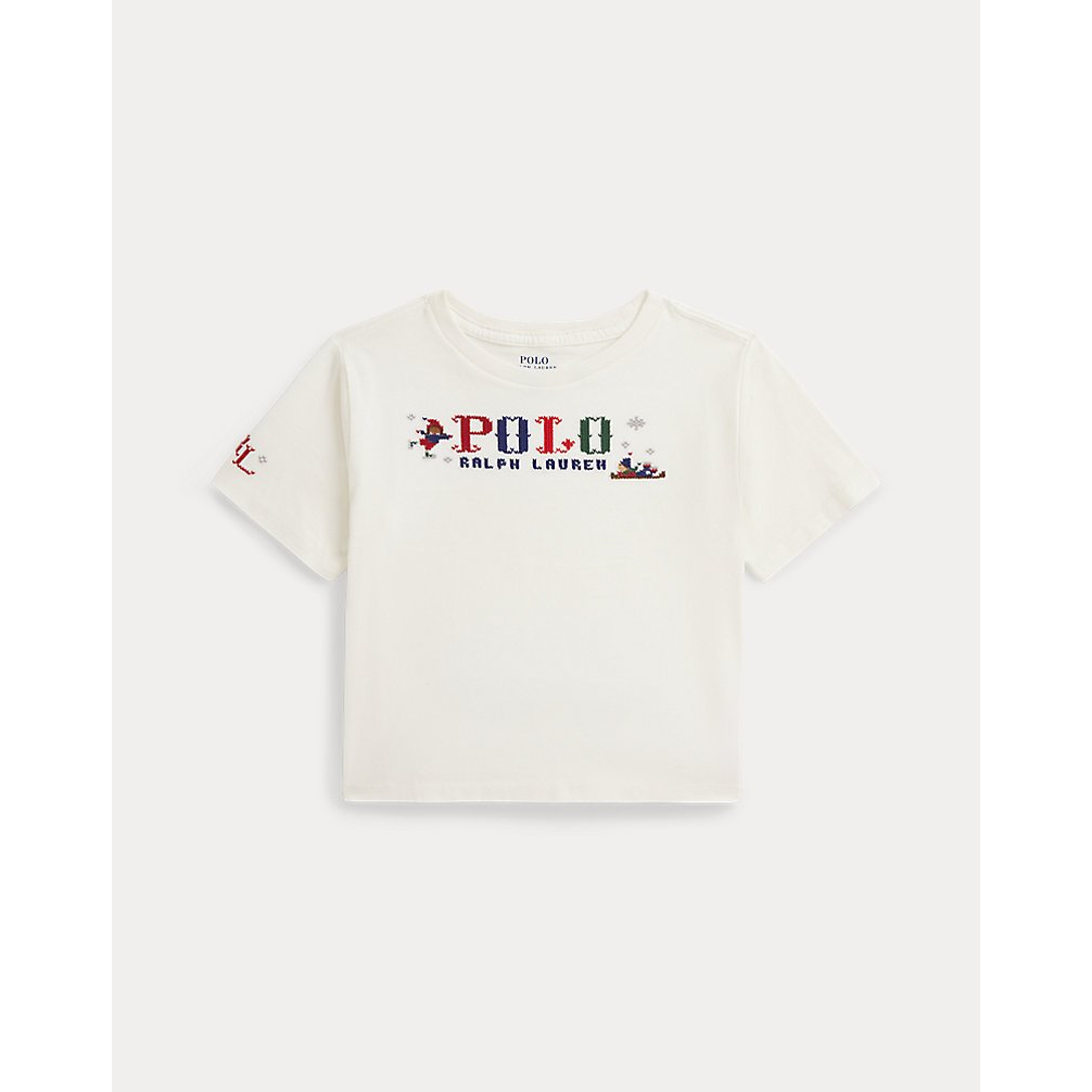 'Logo Cotton Jersey Boxy Tee' pour Filles