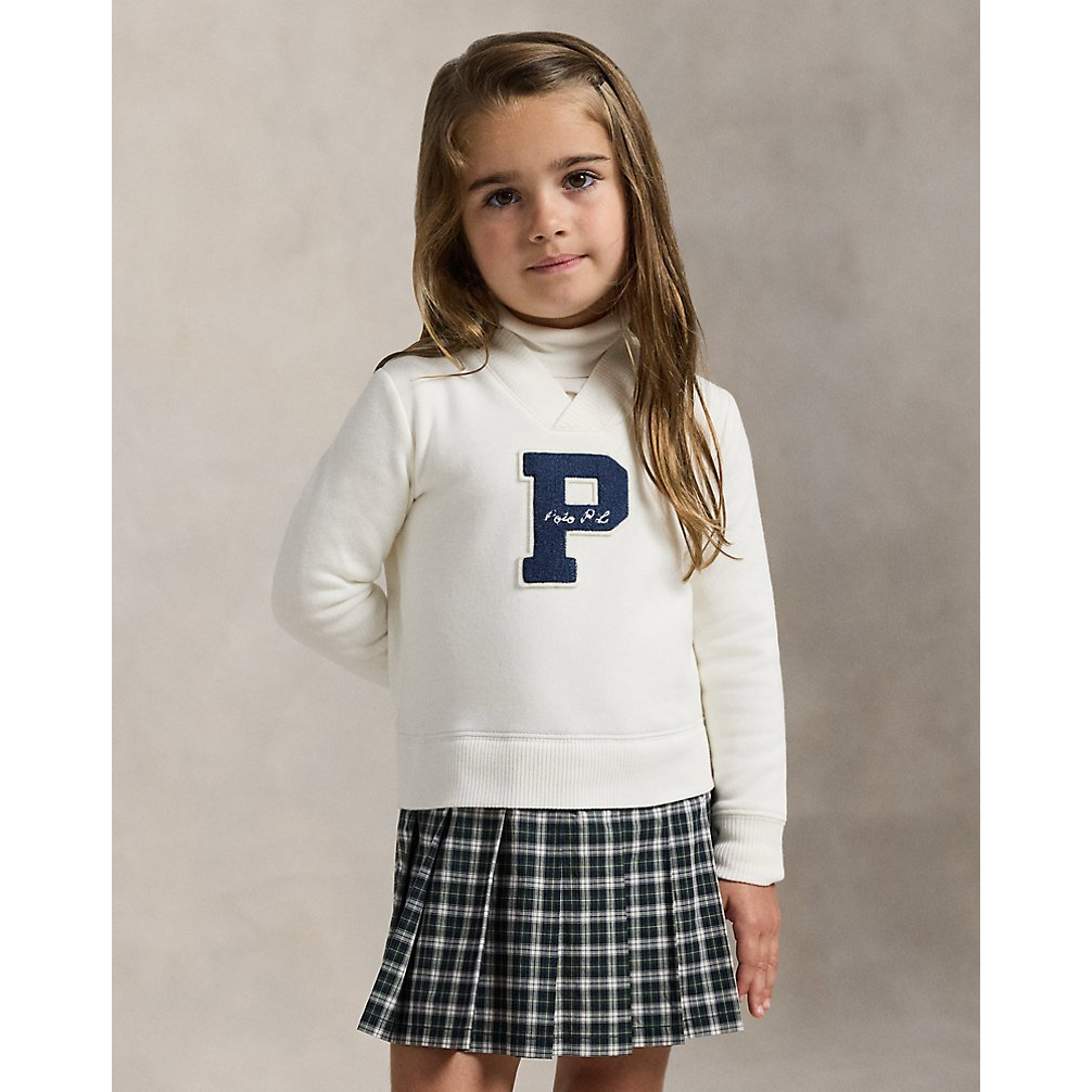 'Letterman Fleece Sweatshirt Dress' für Mädchen