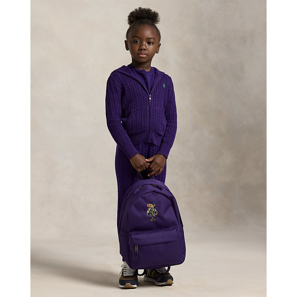 Girl's 'Mini-Cable Cotton Full-Zip Hoodie'