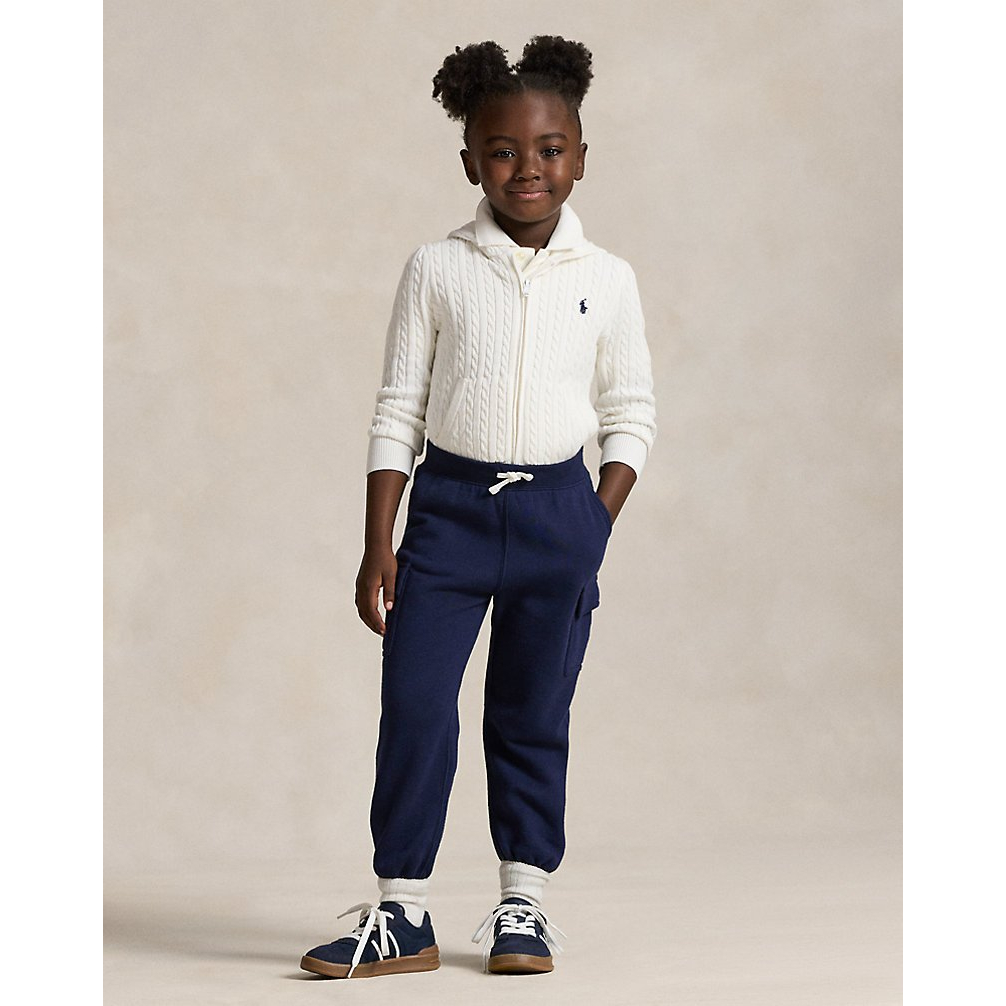 Girl's 'Mini-Cable Cotton Full-Zip Hoodie'