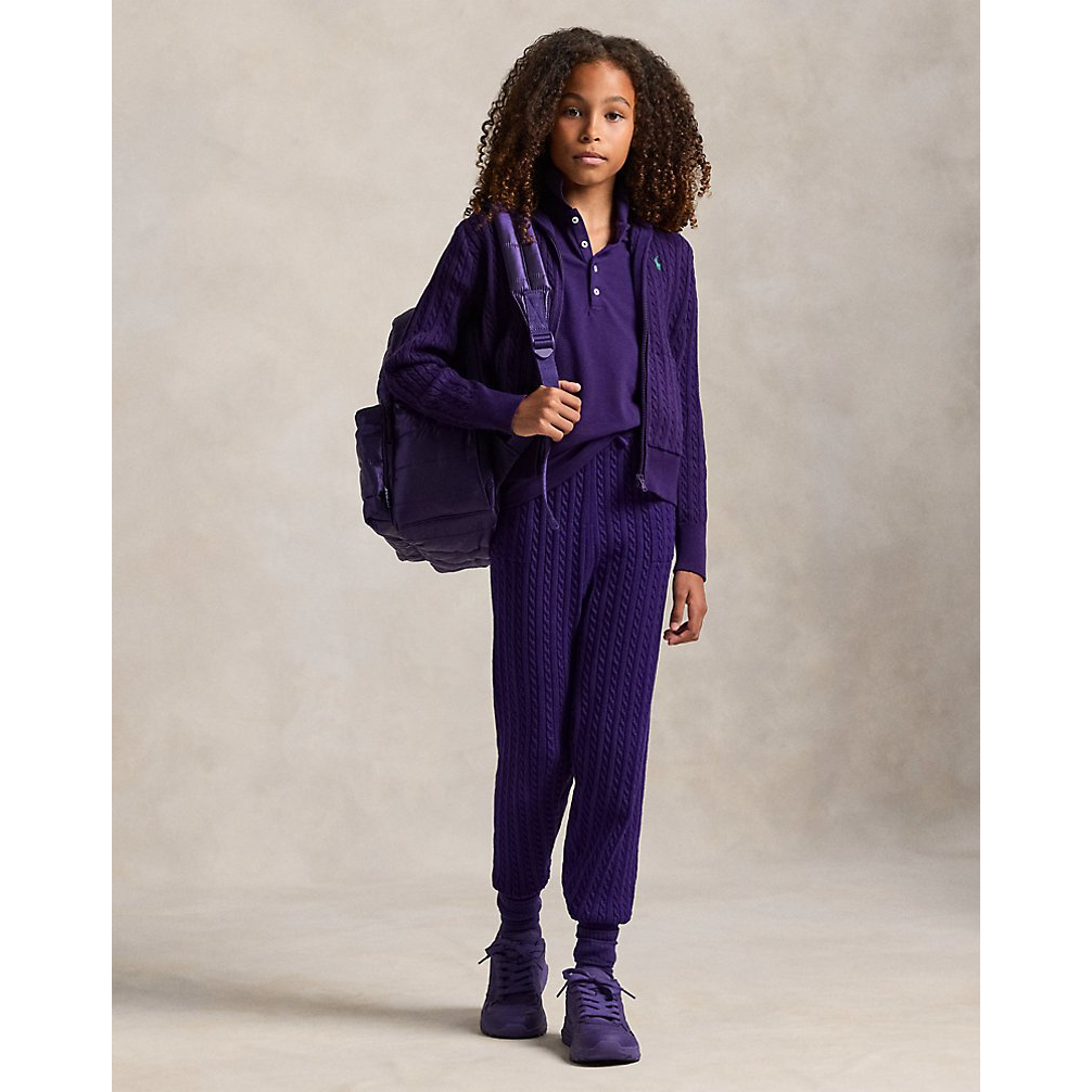 'Mini-Cable Cotton Full-Zip Hoodie' pour Filles