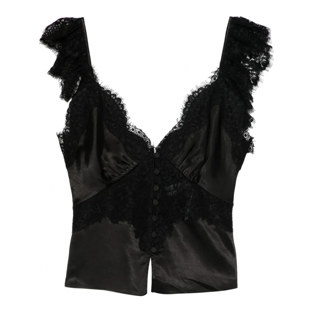 Women's 'Lace Button' Sleeveless Top