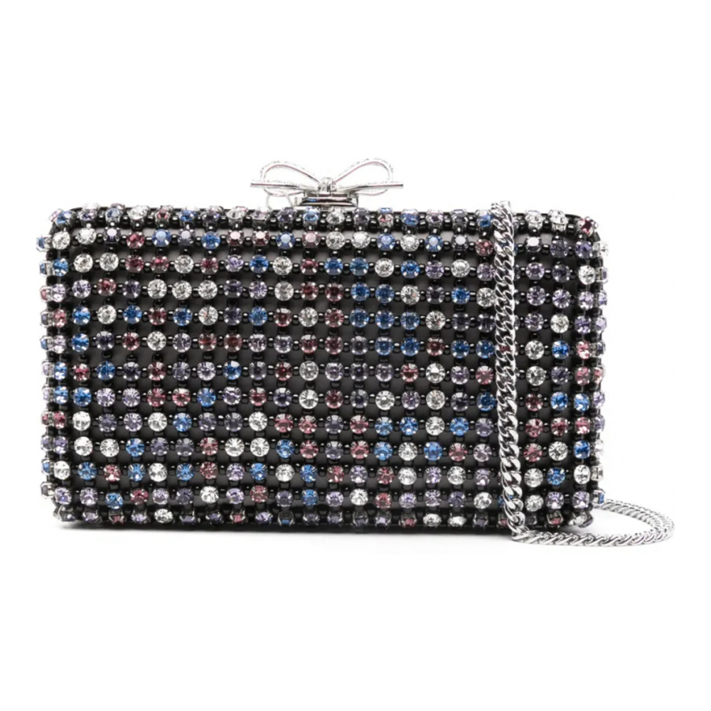 Women's 'Chainmail Crystal-Embellished Mini' Clutch