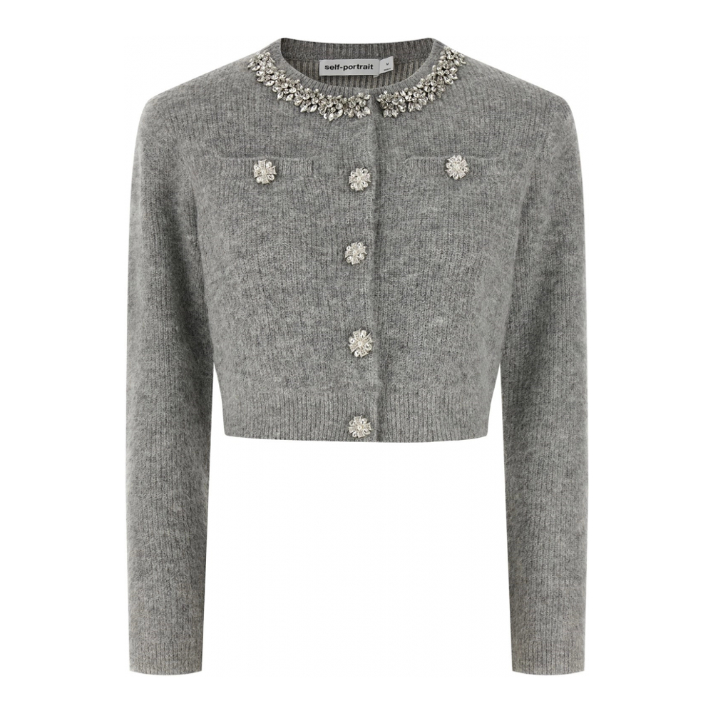 Women's 'Fluffy Crystal Trim' Cardigan