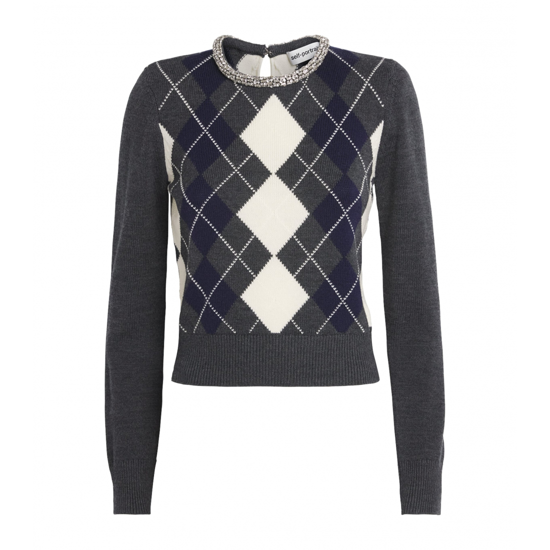 Women's 'Argyle Crystal Trim' Sweater