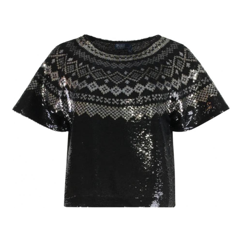 'Sequinned Short-Sleeve' T-Shirt für Damen
