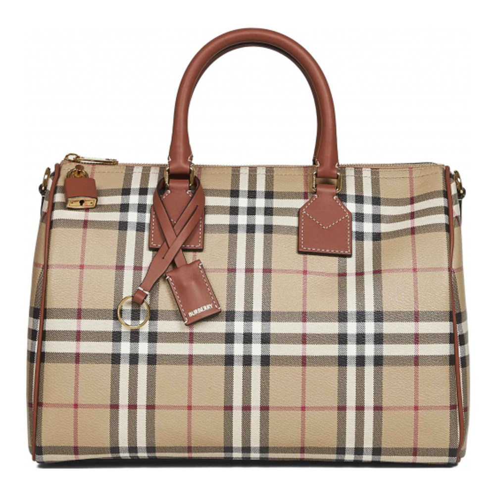 Sac à main bowling 'Archive Beige Check Medium' pour Femmes