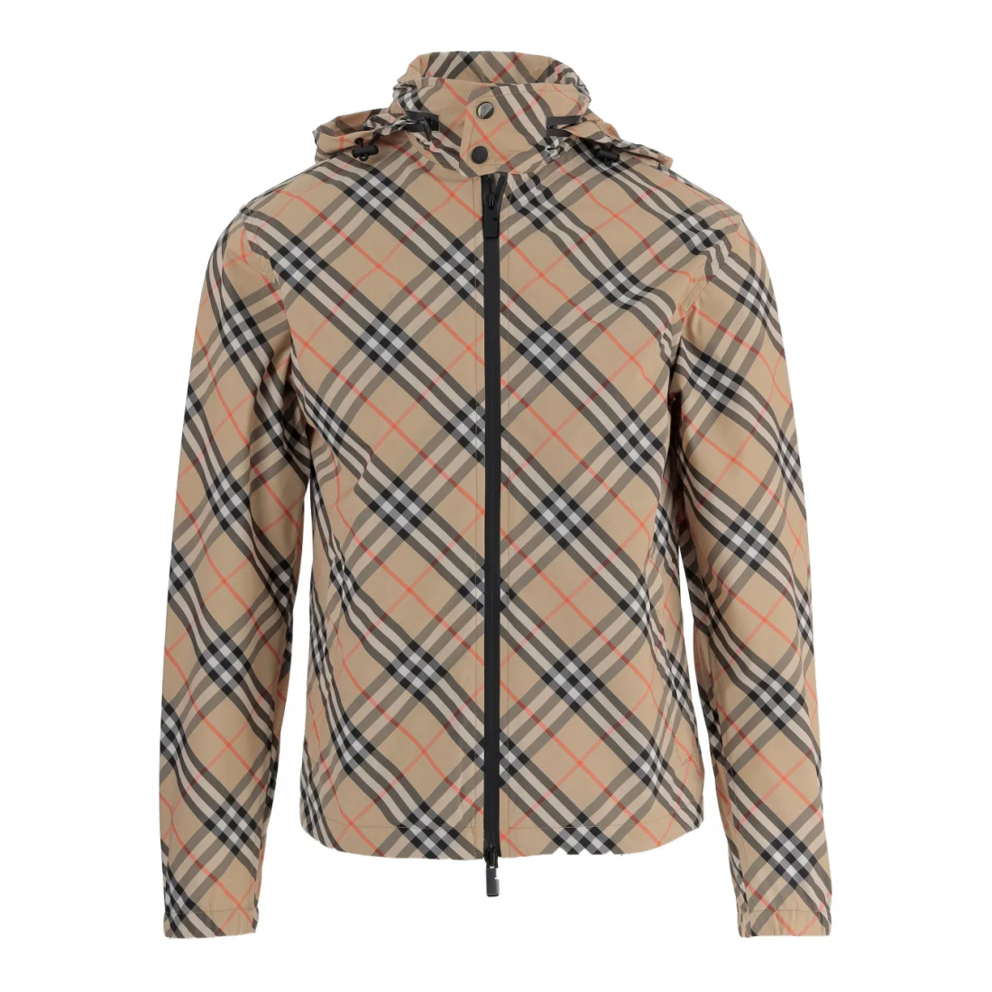 Men's 'Checked Hooded' Rain Jacket