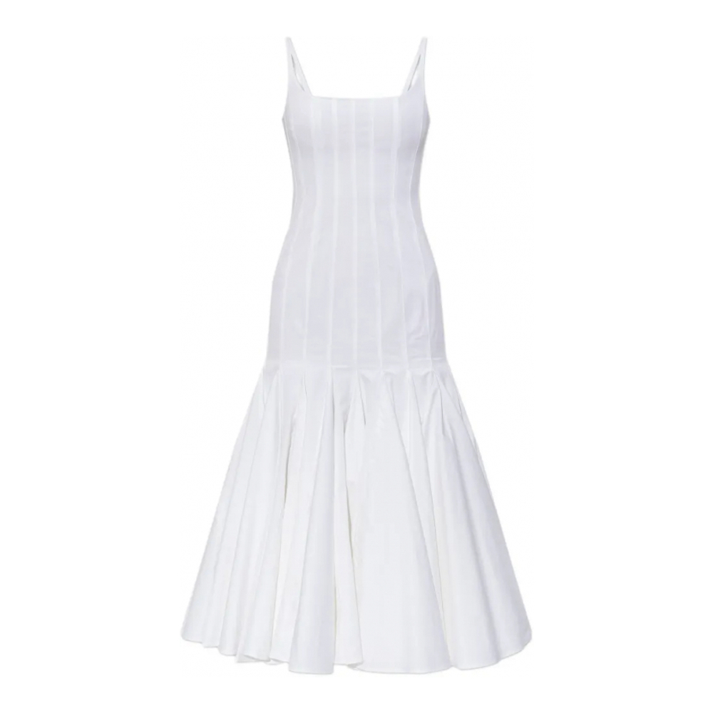 'Pleated' Midi Kleid für Damen