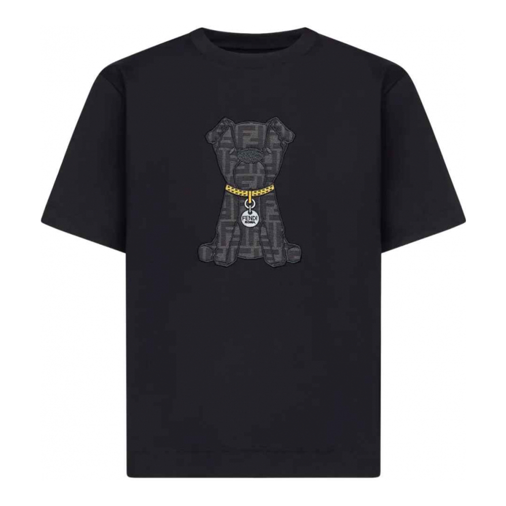 'Jacquard Patch' T-Shirt für Herren