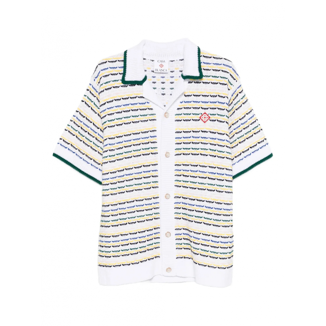 Men's 'Striped-Pattern Collared' Short sleeve shirt