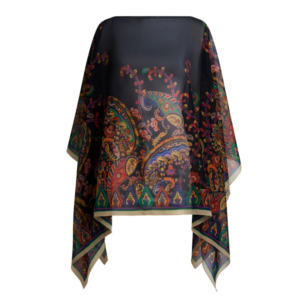 'Floral Paisley-Print' Cape-Poncho für Damen