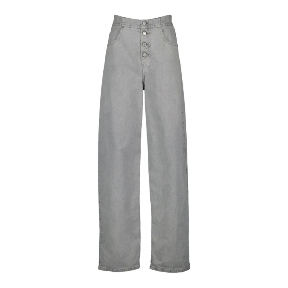 Women's 'Buttoned Leather-Patch' Jeans