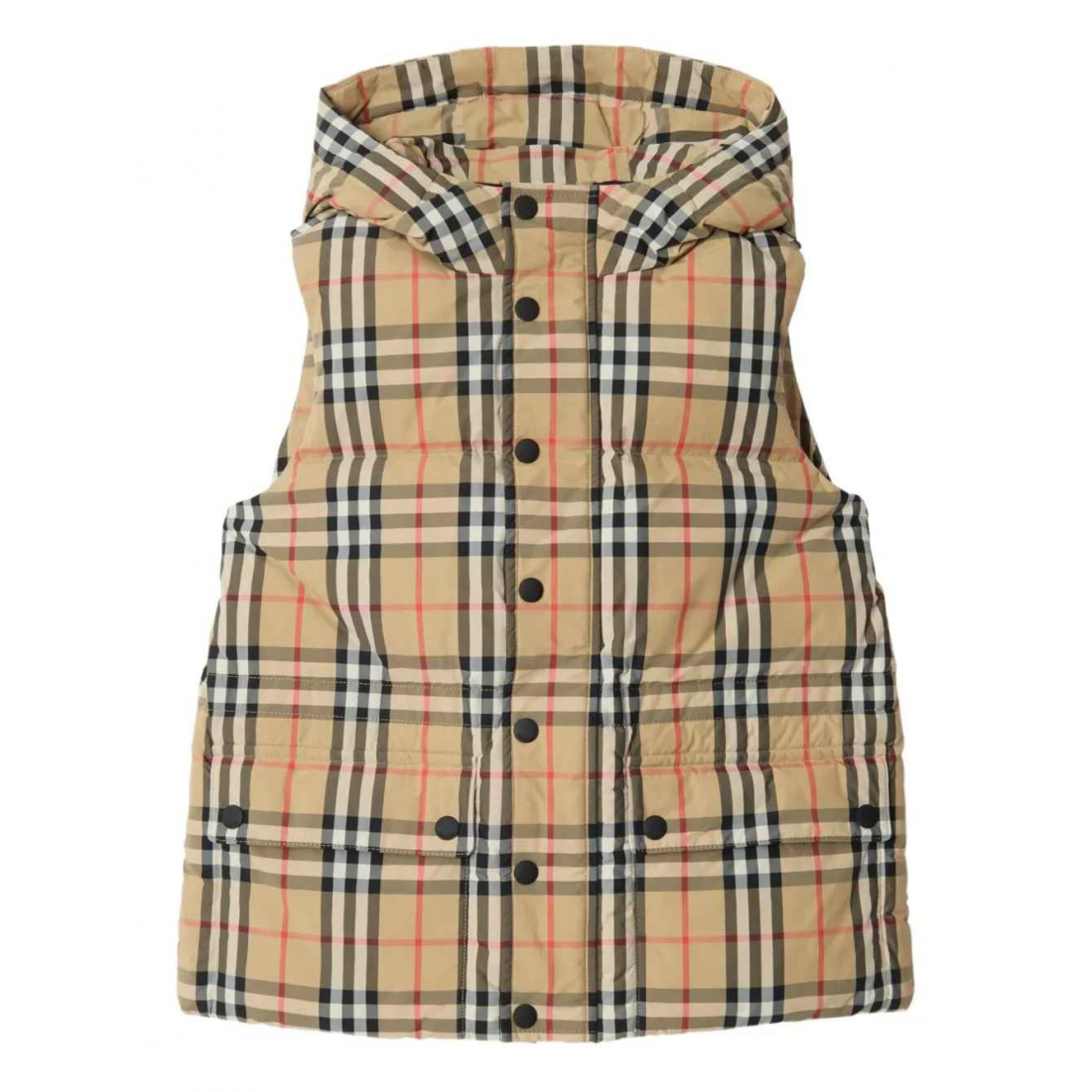 Baby's 'Check-Pattern Hooded' Vest
