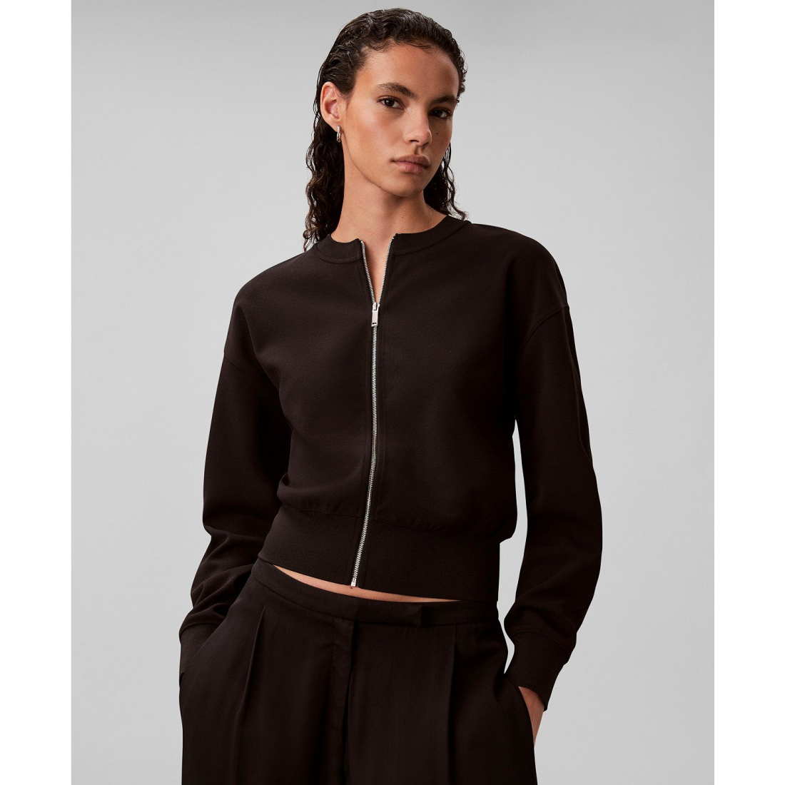 Women's 'Crewneck Zip Front' Cardigan