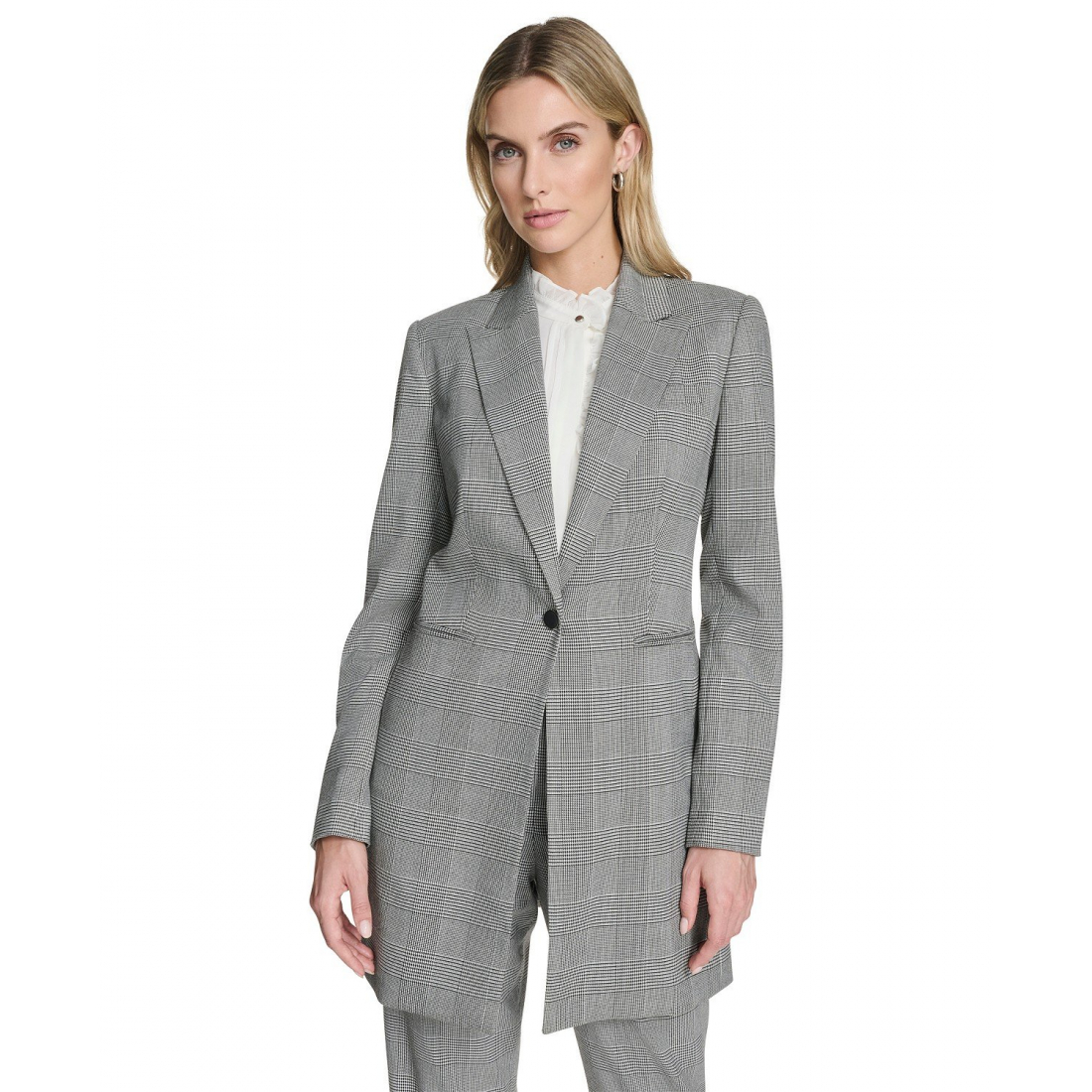 Veste 'Houndstooth One-Button' pour Femmes