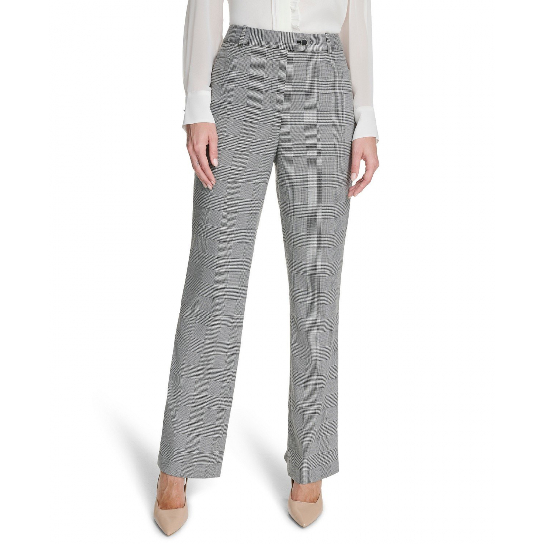 Pantalon 'Houndstooth Mid-Rise' pour Femmes