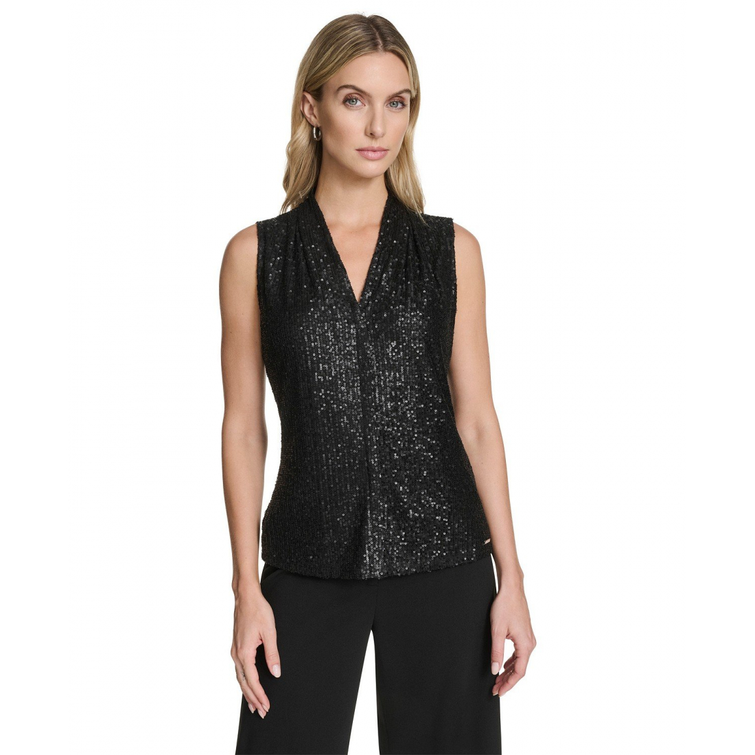 Blouse 'Sequin Detail V-Neck' pour Femmes