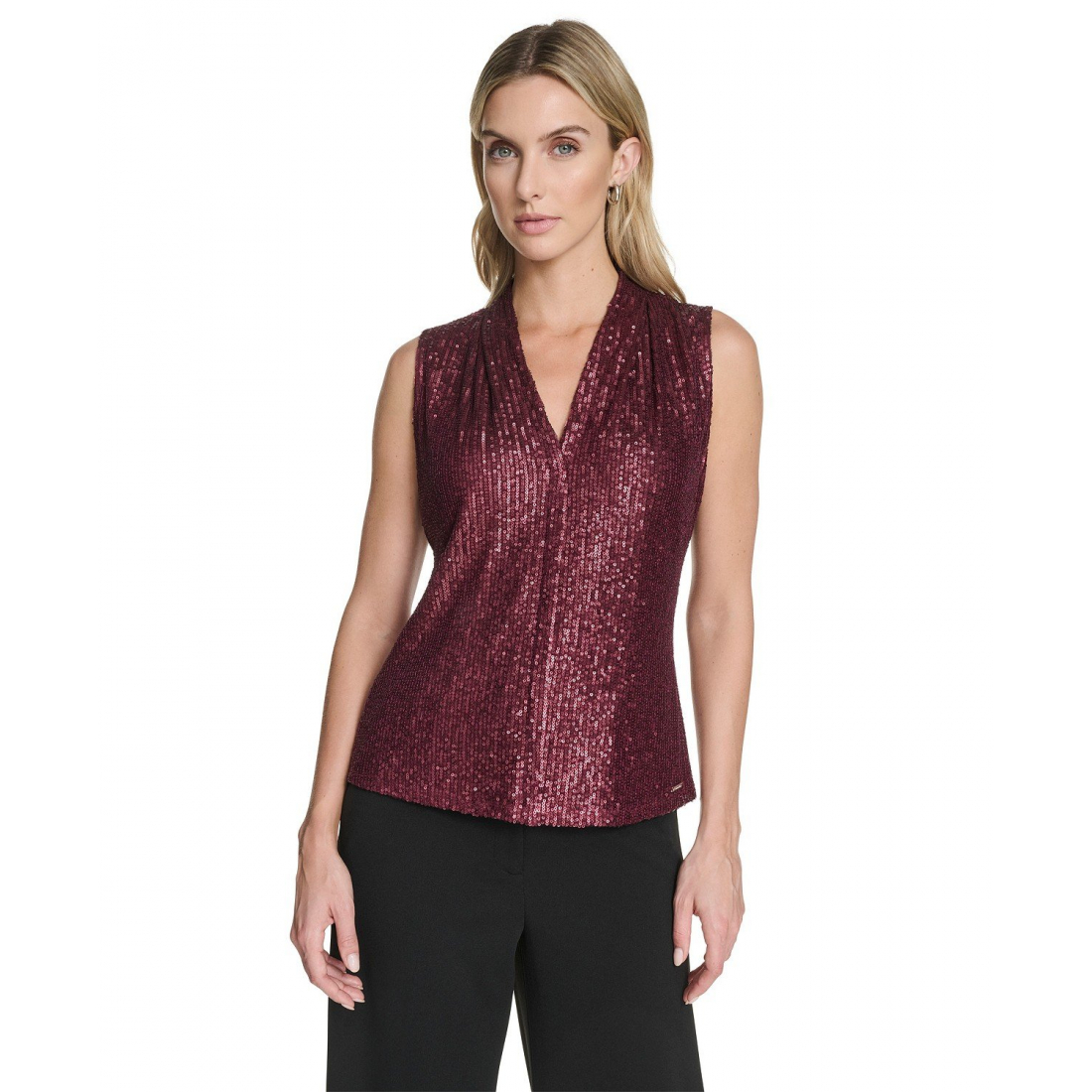 Blouse 'Sequin Detail V-Neck' pour Femmes