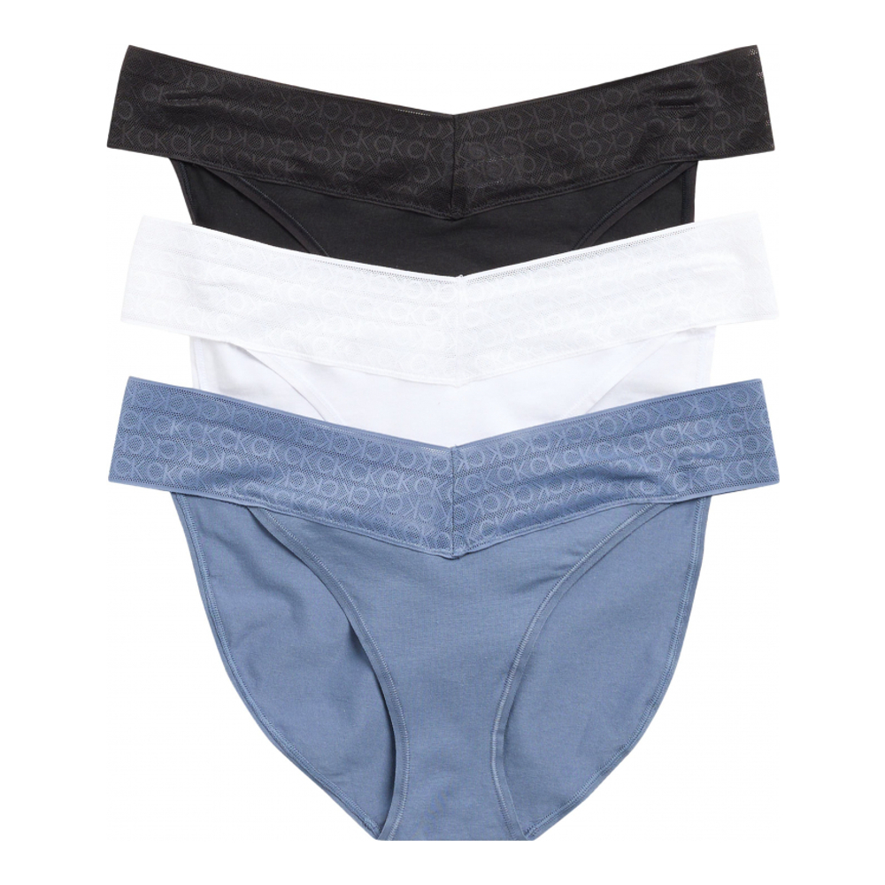 Bas de bikini '3-Pack Lace Trim Stretch Cotton' pour Femmes