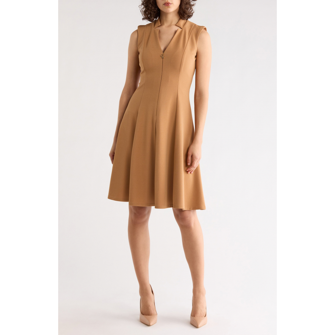 Women's 'Sleeveless Zip Front' Fit & Flare Dress