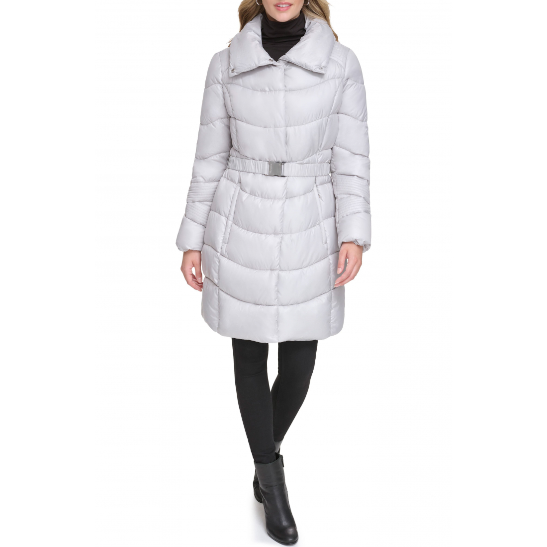 Veste matelassée 'Cire Belted Funnel Neck' pour Femmes