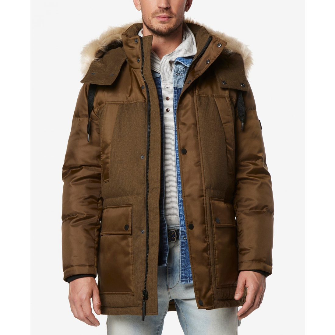 Men's 'Tripp Oxford Poly & Faux Combo Down' Parka
