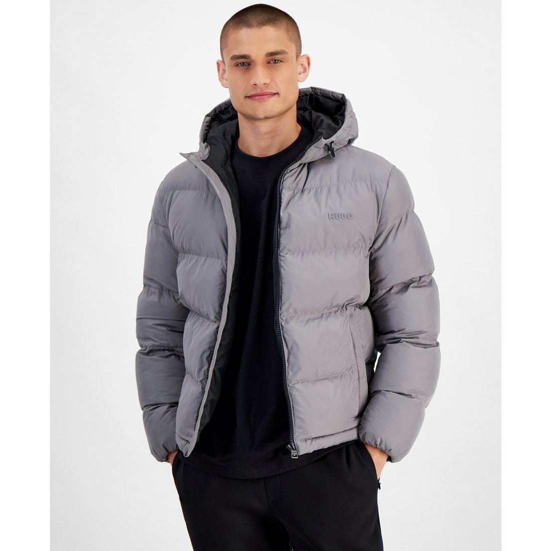 Veste matelassée 'Beazly2436 Slim-Fit Quilted Full-Zip Hooded' pour Hommes