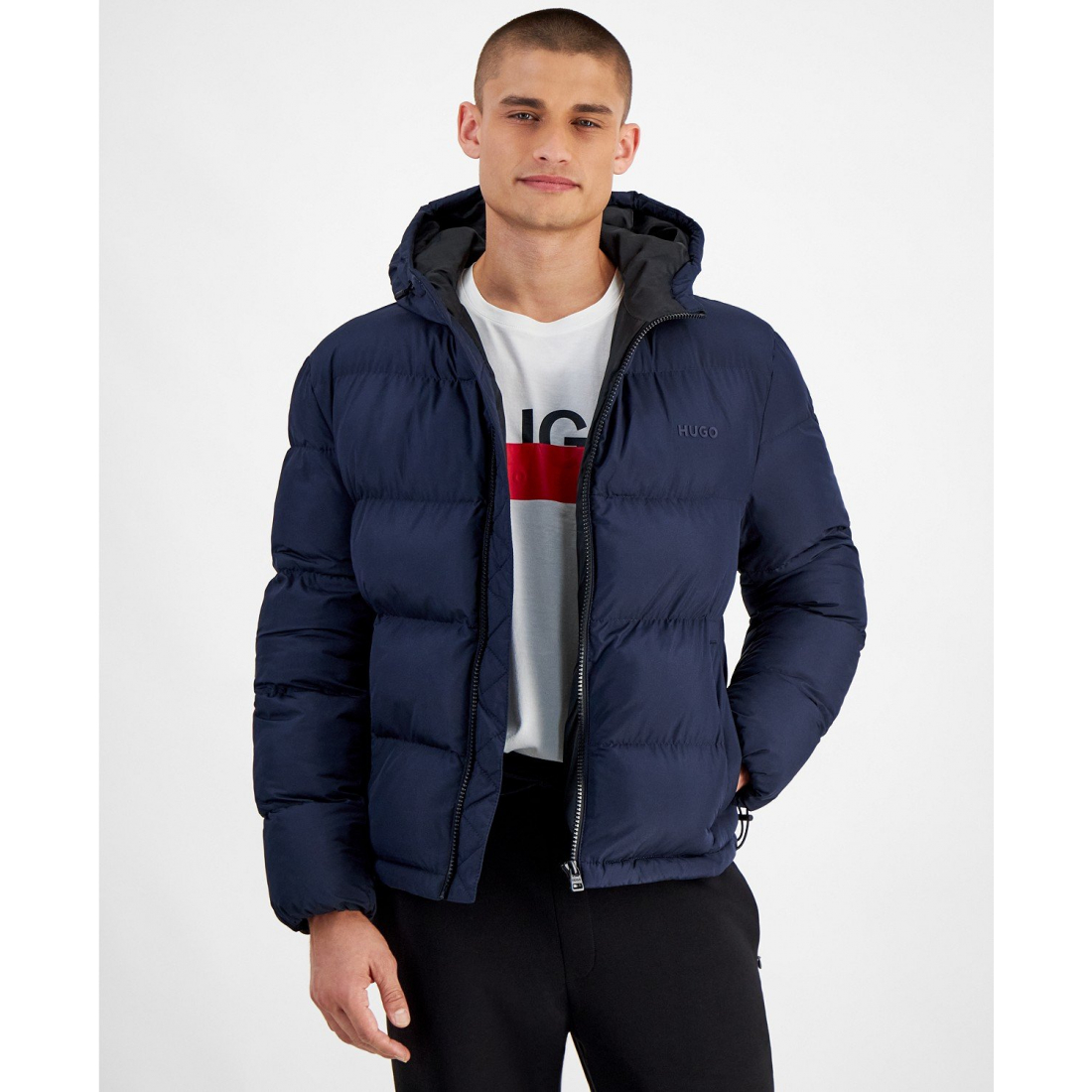 Veste matelassée 'Beazly2436 Slim-Fit Quilted Full-Zip Hooded' pour Hommes