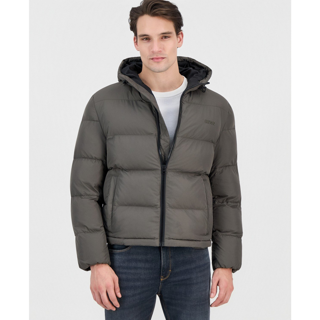 Veste matelassée 'Beazly2436 Slim-Fit Quilted Full-Zip Hooded' pour Hommes