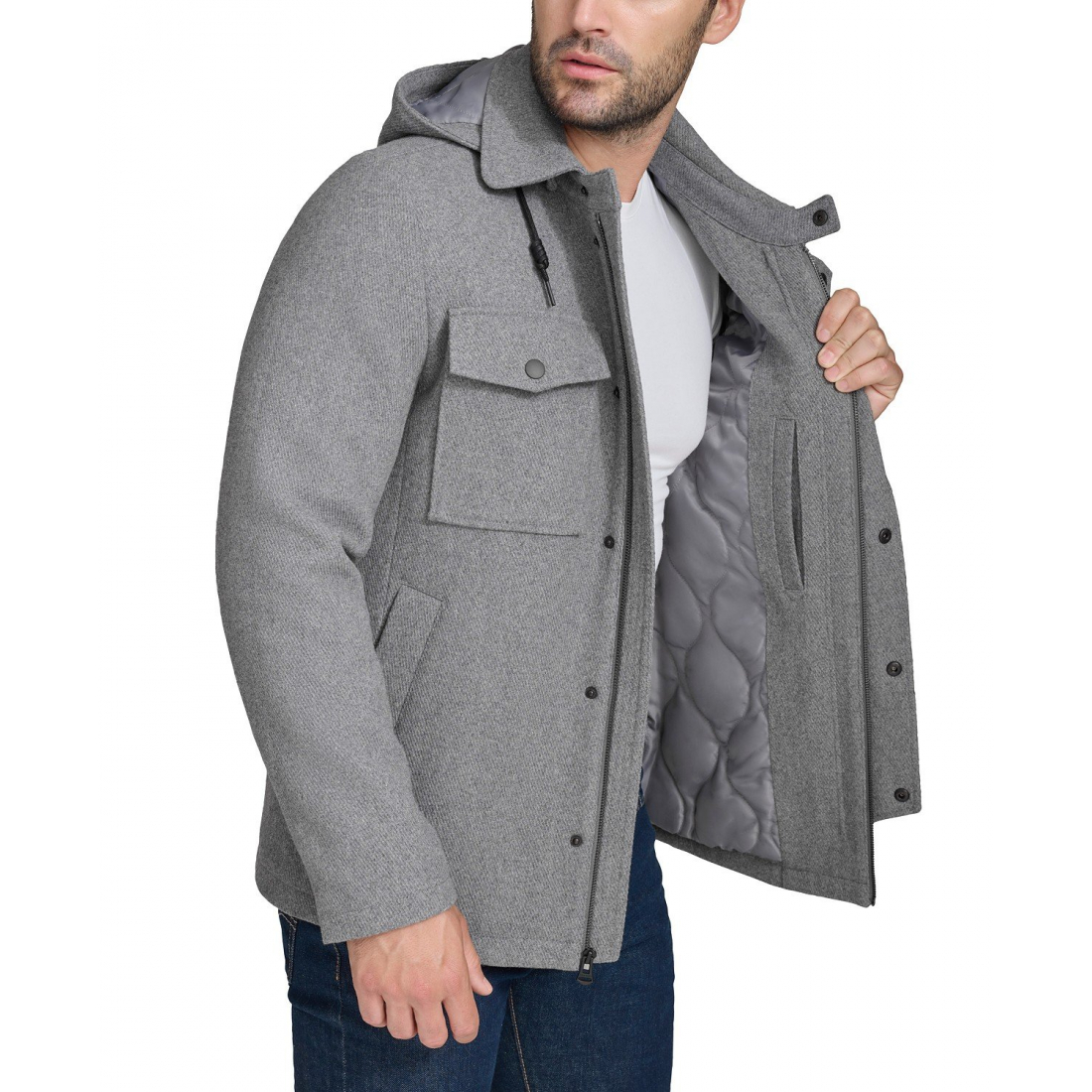Veste matelassée 'Full-Zip Twill Field Removable Hood' pour Hommes