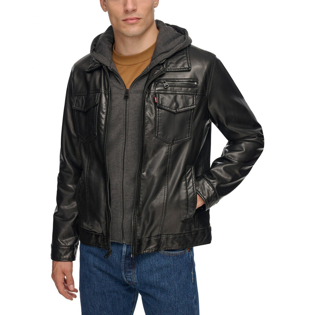 'Hood' Lederjacke für Herren