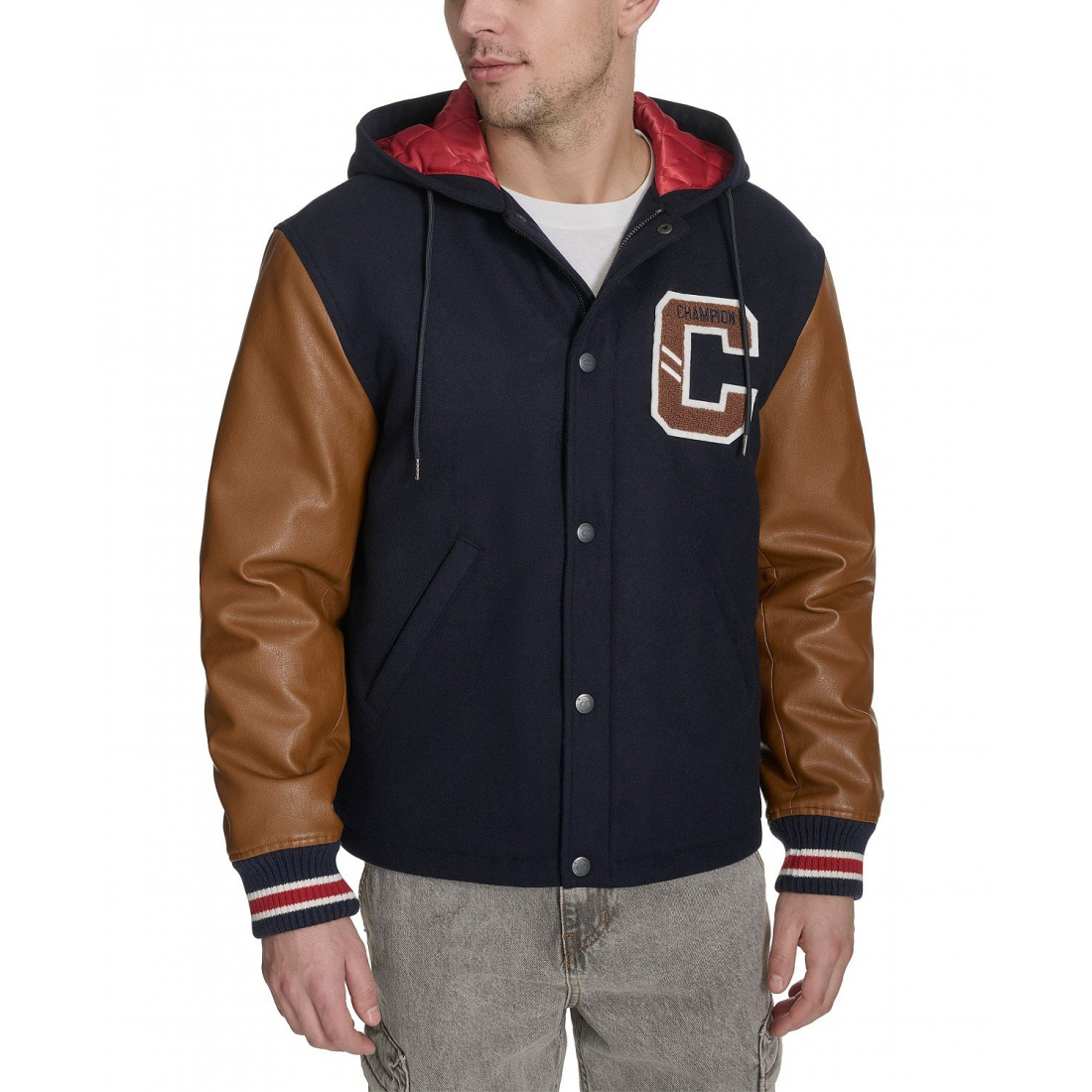 'Mixed Media Hooded' Bomberjacke für Herren