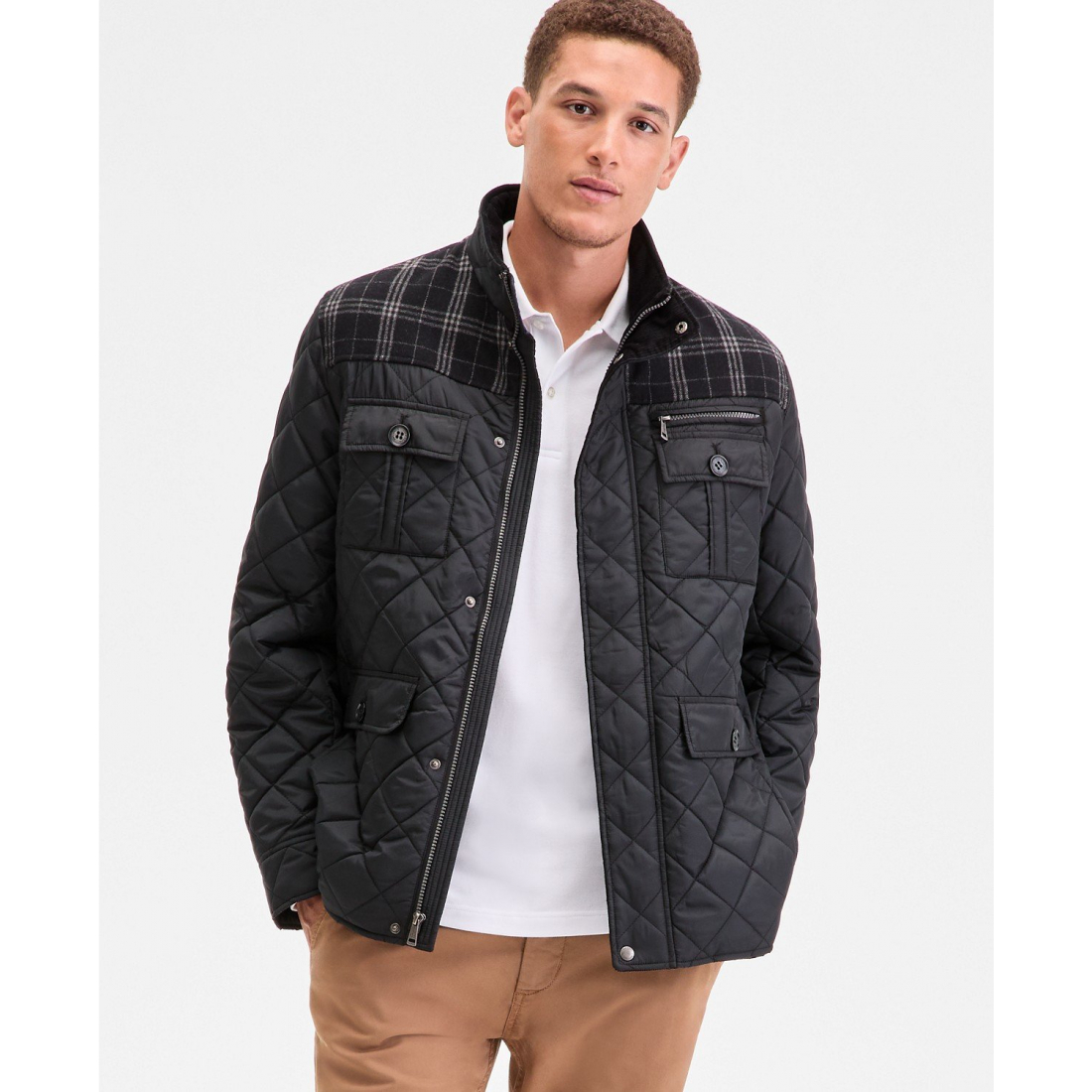 Veste matelassée 'Mixed Media' pour Hommes