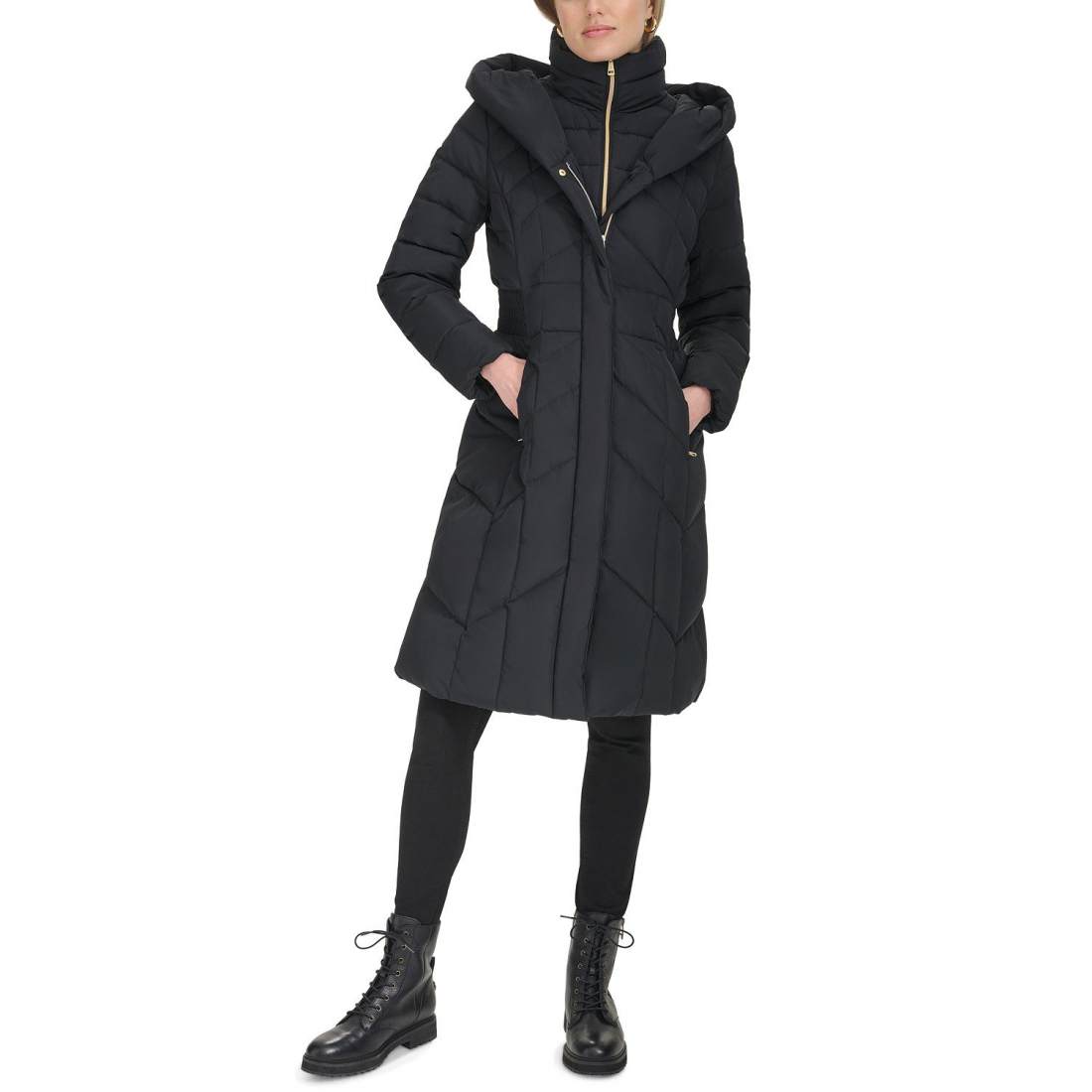 Manteau matelassé 'Bibbed Hooded' pour Femmes