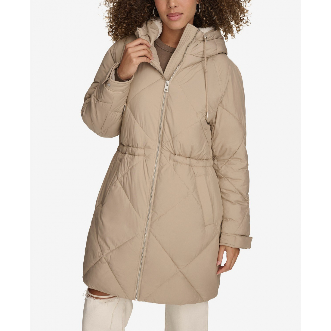 'Diamond Quilted Cinch Waist' Jacke für Damen