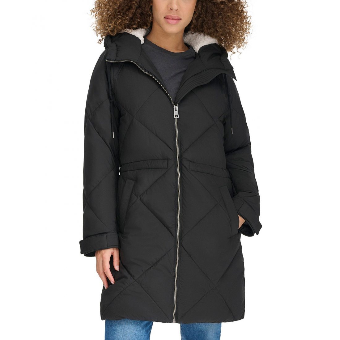 'Diamond Quilted Cinch Waist' Jacke für Damen