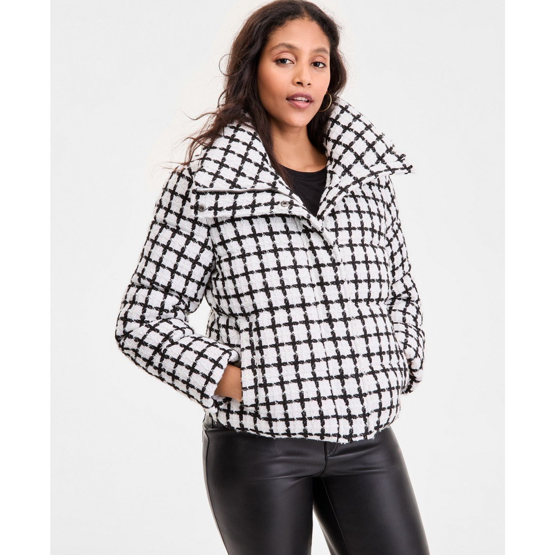 'Short Tweed' Puffermantel für Damen