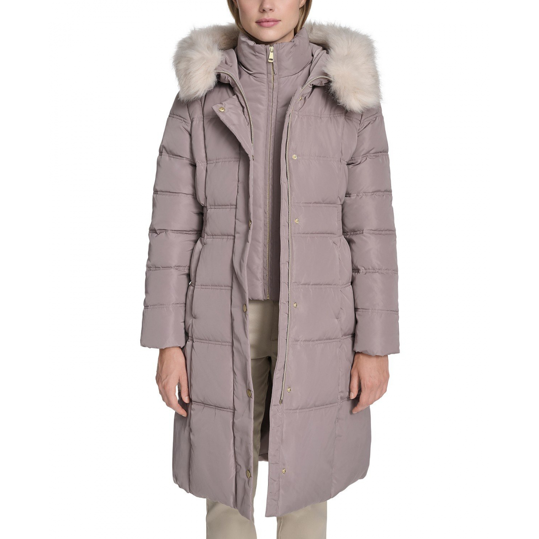 Manteau matelassé 'Trim Hood Zip-Front' pour Femmes