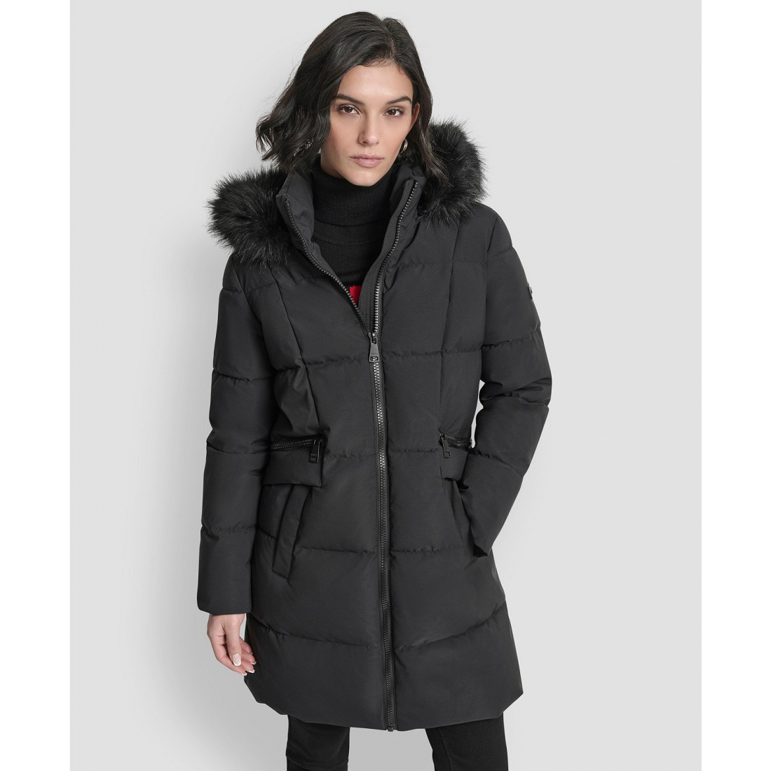 'Hooded Zipper' Puffermantel für Damen