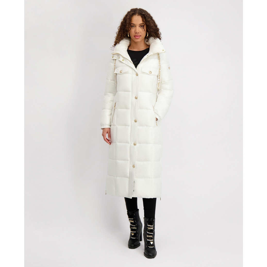 Manteau matelassé 'Hooded Snap-Front' pour Femmes