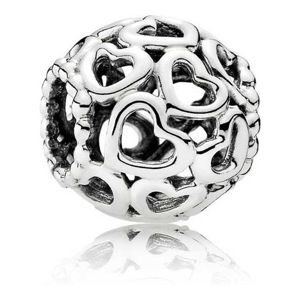 Women's 'Openwork Hearts Silver' Charm
