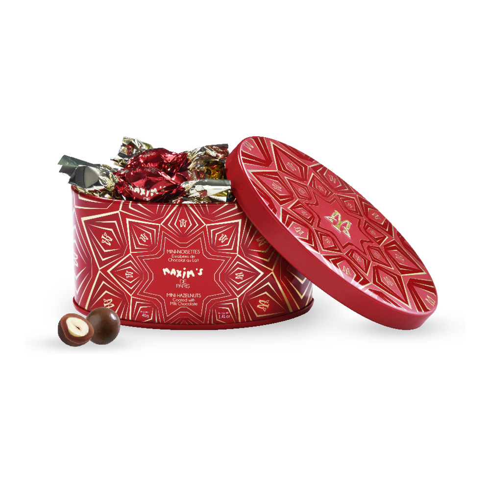 Metal Candy Box | Milk Chocolate Coated Hazelnuts