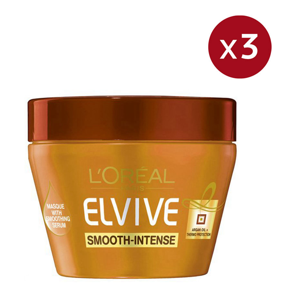 Masque capillaire 'Elsève Smooth Intense ' - 300 ml, 3 Pack