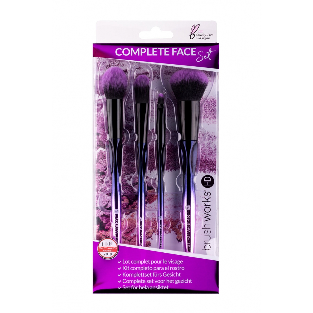 'HD Complete Face' Set de pinceaux de maquillage - 4 Pièces