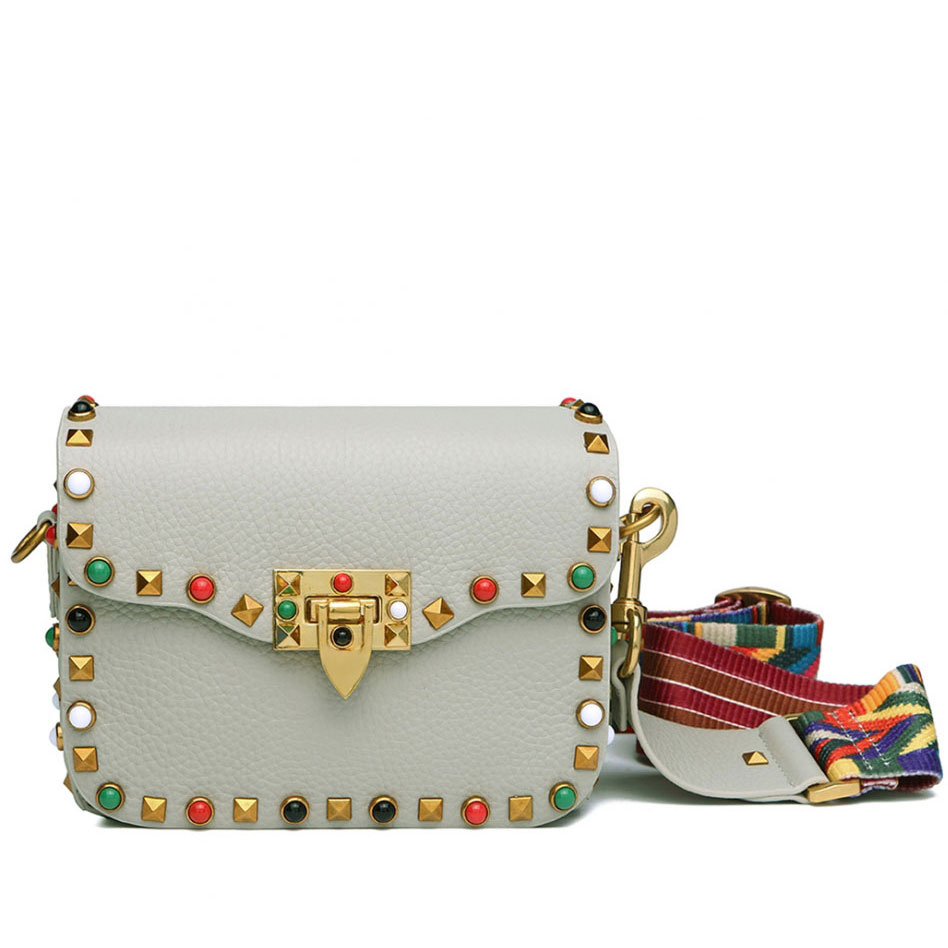 Women's Calf Leather Shoulder Bag - Small