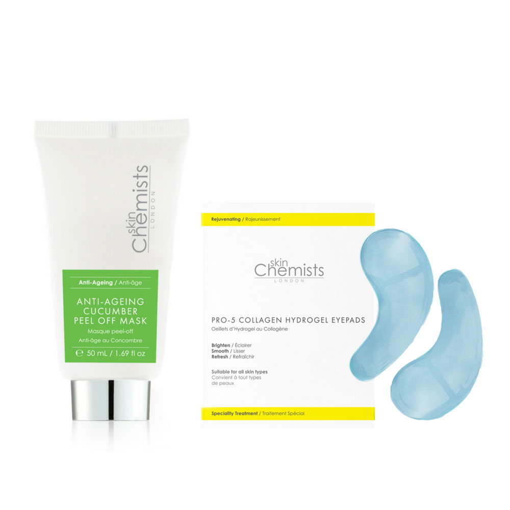Collagen HydroGel Eye Pads 5x2pads + Anti-ageing Cucumber Peel Off Mask 50ml