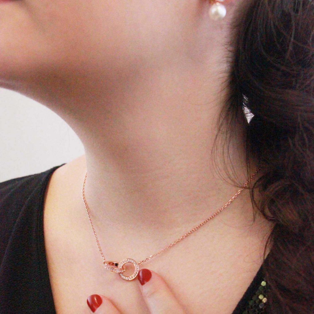 Pendentif sur chaine 'Circle Hoop' pour Femmes