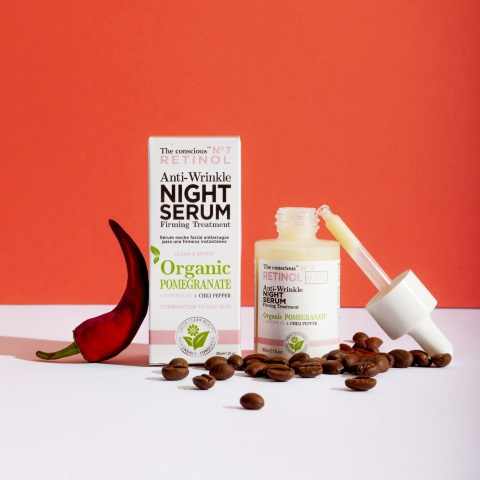'Retinol Night Organic Pomegranate' Anti-Wrinkle Serum - 30 ml