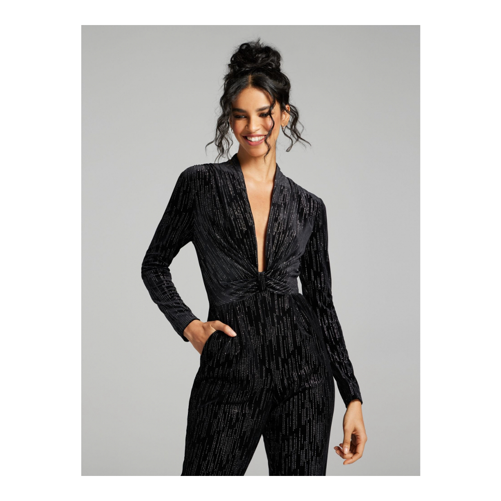 Women's 'Lenore Plunging Pleated' Jumpsuit
